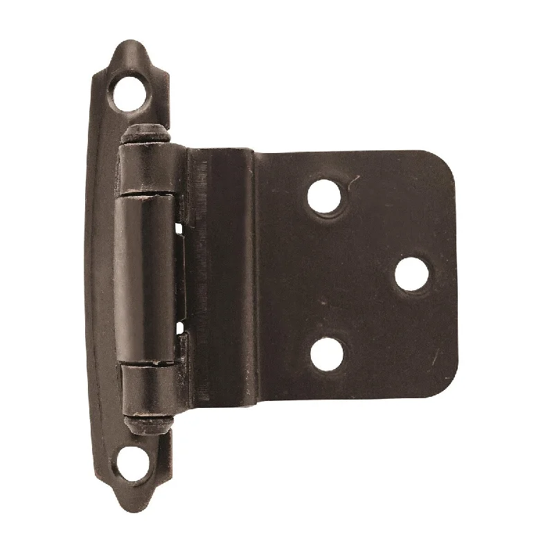 3/8in (10 mm) Inset Self-Closing, Face Mount Oil-Rubbed Bronze Hinge - 1 Pair - 2.75