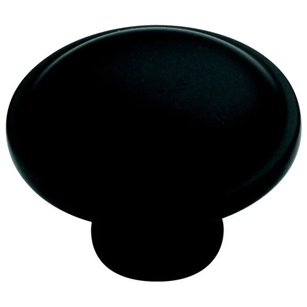 Amerock Traditional 1.25-Inch Flat Black Metal Cabinet Knob (Set of 5)