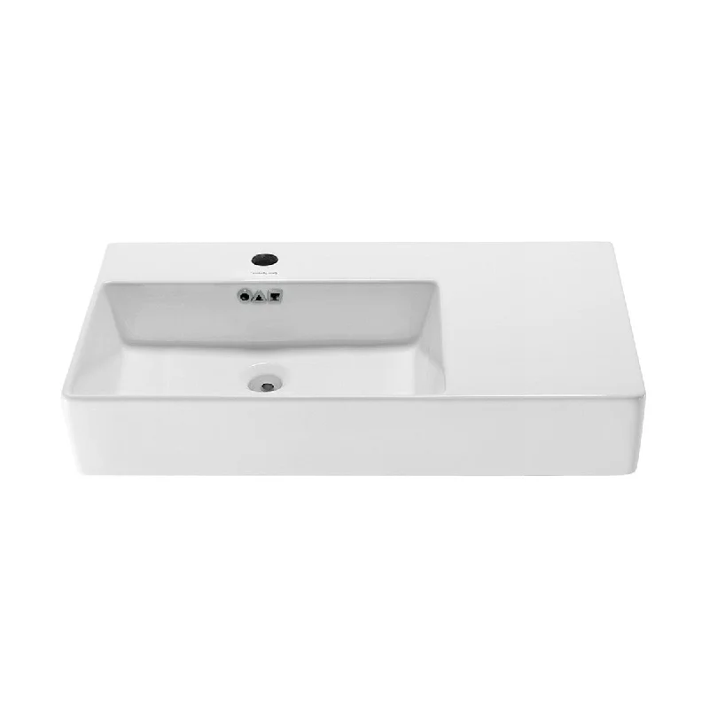 Angers 30" Right Side Faucet Wall-Mount Bathroom Sink - 35.4" x 16.3" 10.4"