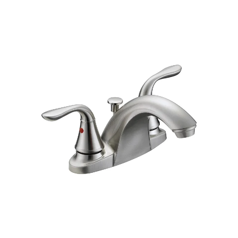 AquaPlumb 1554002 Swan Neck Bathroom Faucet with Pop-Up Drain, Satin-Nickel Finish