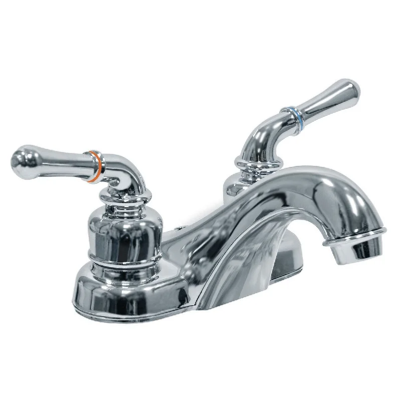 AquaPlumb 1554090 Water-Saving Two Handle Plastic Bathroom Faucet with Chrome-Plated Finish