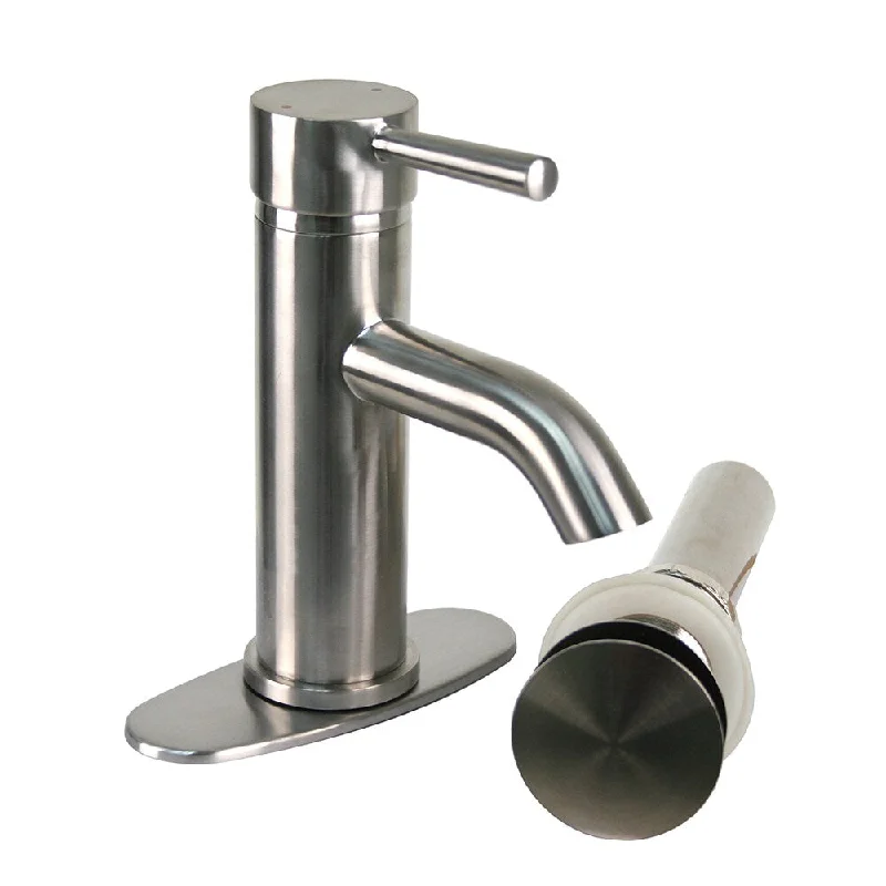 Brienza Moncalieri Brushed Nickel European Single Post Bathroom Faucet with Drain