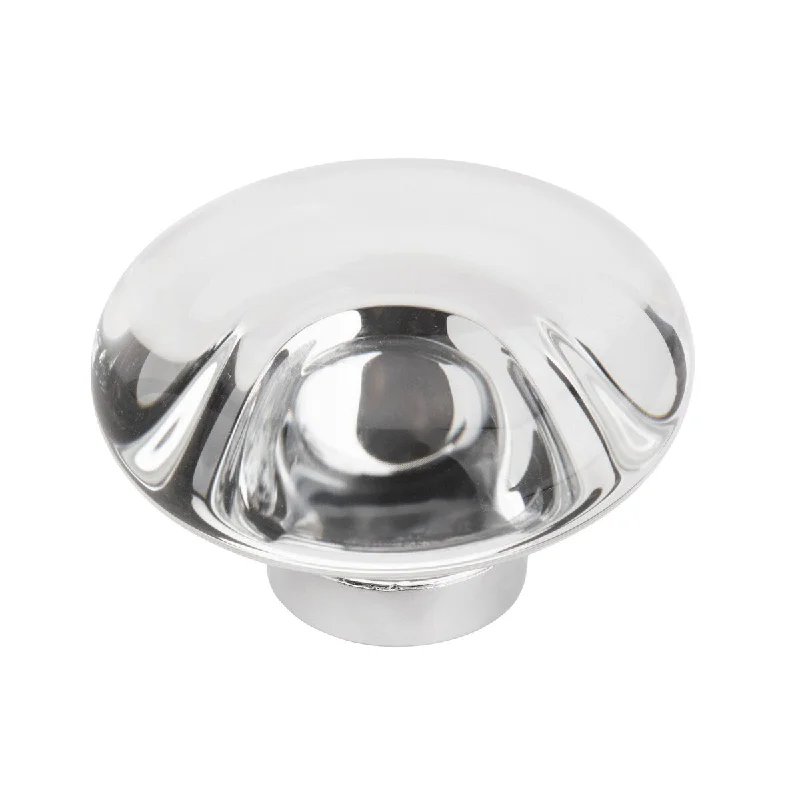 Glacio 1-3/4 in (44 mm) Diameter Clear/Polished Chrome Cabinet Knob - 1.75