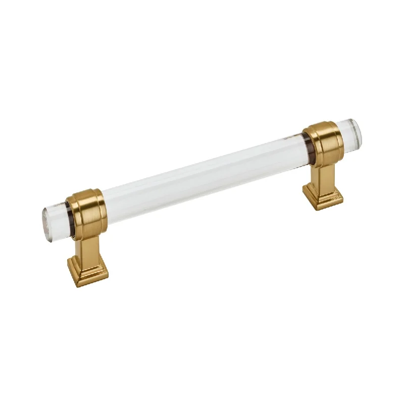 Glacio 5-1/16 in (128 mm) Center-to-Center Clear/Champagne Bronze Cabinet Pull - 5.063