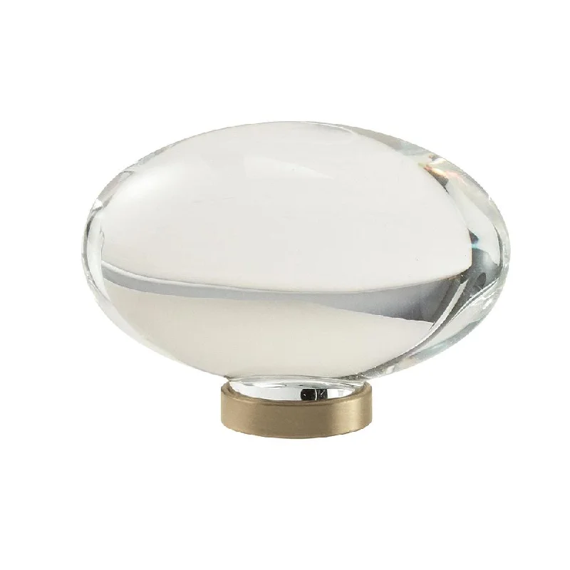 Glacio Clear Crystal/Golden Champagne 1.75-in. (44mm) Diameter Oval Cabinet Knob