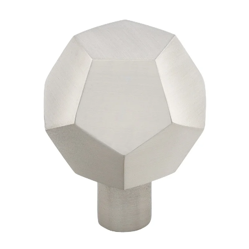 GlideRite 1-1/2 Inch Satin Nickel Solid Faceted Cabinet Knobs (10-Pack) - Satin Nickel