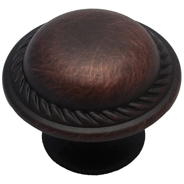 GlideRite 1.125-inch Oil Brushed Bronze Round Rope Cabinet Knobs (Case of 25)