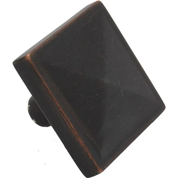 GlideRite 1.125-inch Oil Rubbed Bronze Square Pyramid Cabinet Knobs (Pack of 25)