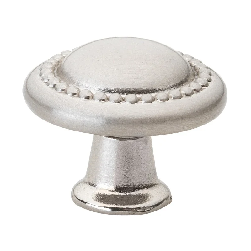 GlideRite 1.25-inch Satin Nickel Round Beaded Cabinet Knobs (Pack of 10) - Pack of 10