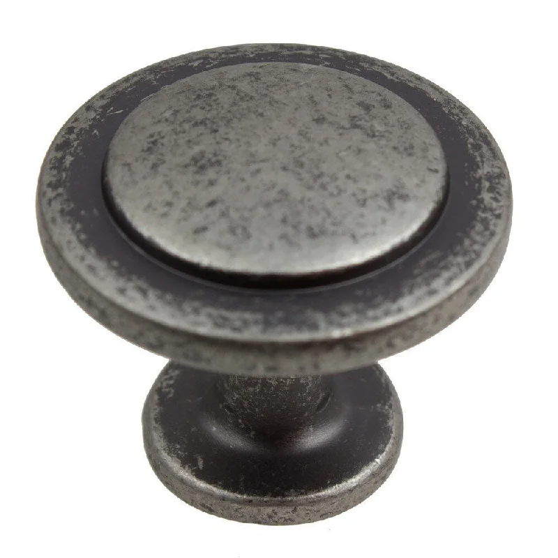 GlideRite 1.25-inch Weathered Nickel Classic Round Ring Cabinet Knob (Pack of 10 or 25)