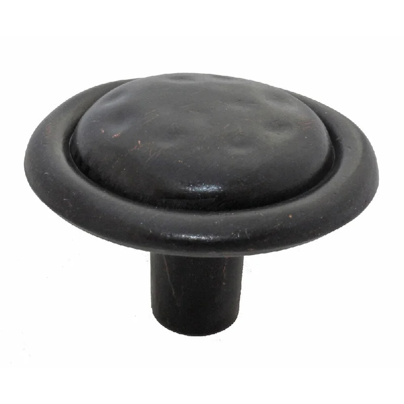 GlideRite 1.375-inch Oil-rubbed Bronze Round Hammered Cabinet Knobs (Case of 10)