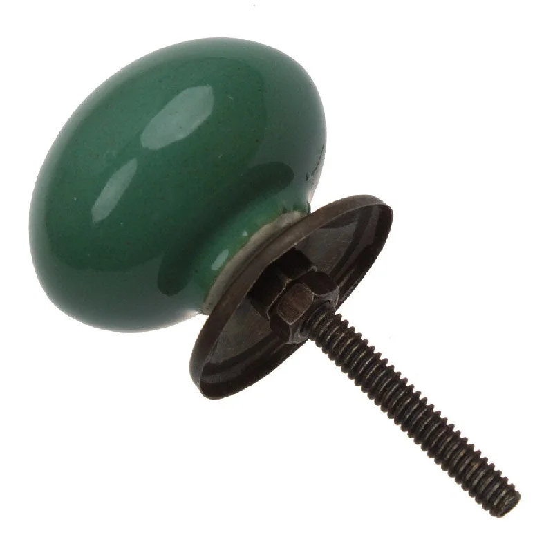 GlideRite 1.5-inch Round Ceramic Cabinet Knob Dark Green (Pack of 10 or 25)