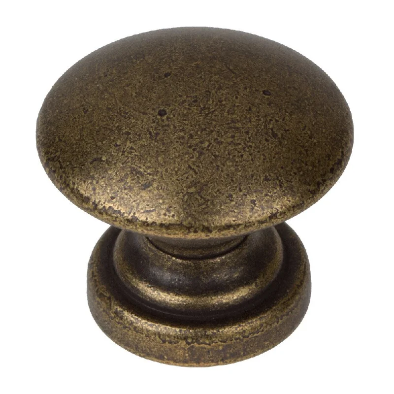 GlideRite 1-inch Antique Brass Round Convex Cabinet Knobs (Pack of 10)