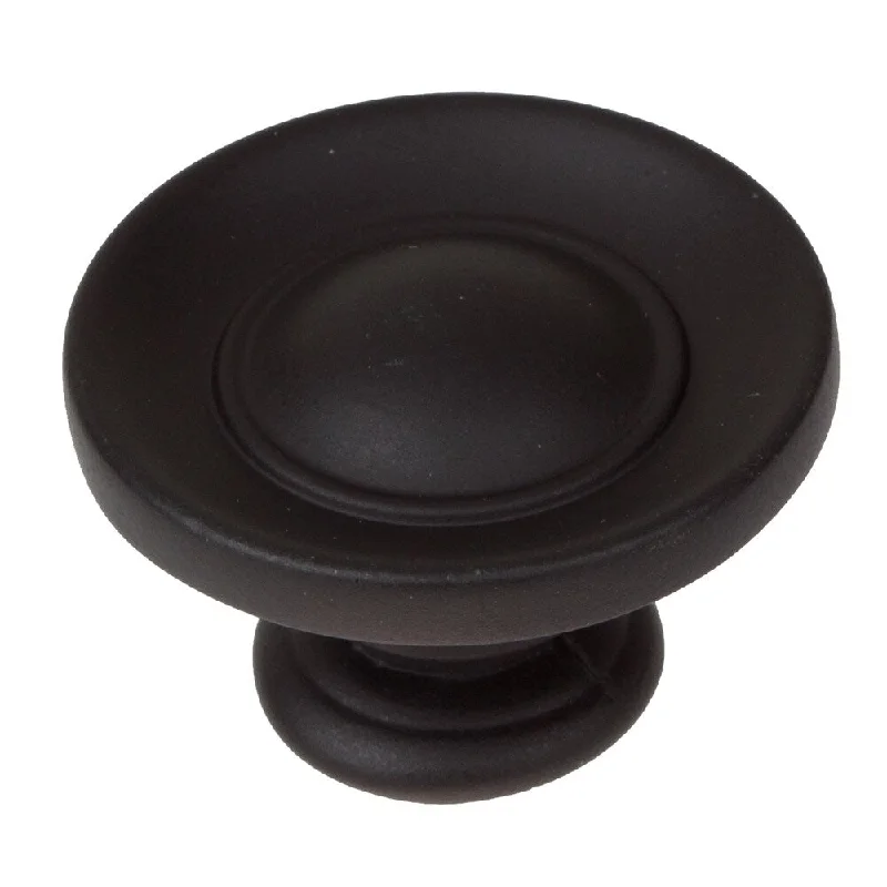 GlideRite 1-inch Matte Black Small Round Ring Button Cabinet Knobs (Pack of 25)