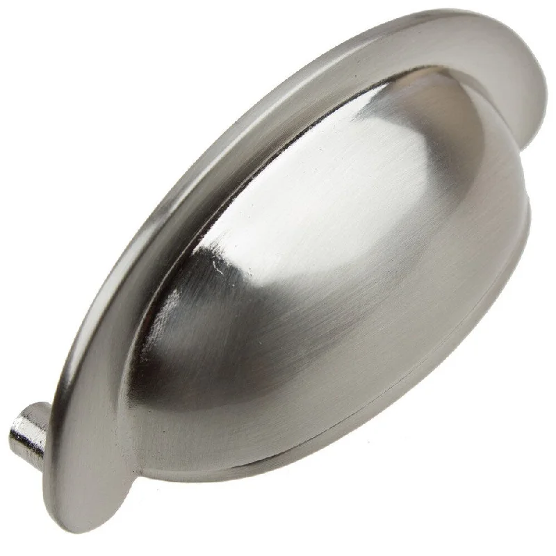 GlideRite 2.5-inch CC Satin Nickel Small Cabinet Bin Cup Pull (Pack of 10 or 25)