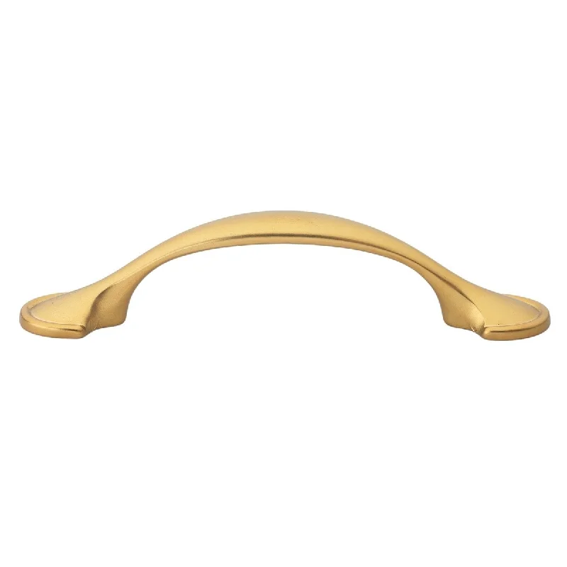 GlideRite 25-Pack 3 in. Center Brass Gold Arch Cabinet Pulls - Brass Gold