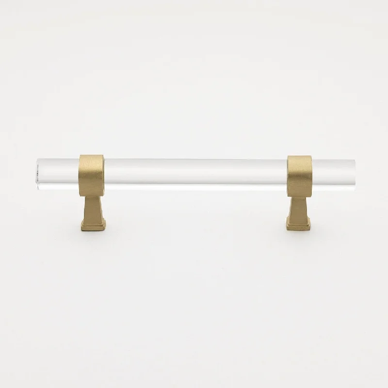 GlideRite 3.75-inch Clear Acrylic Cabinet Pulls Satin Gold (Set of 10)