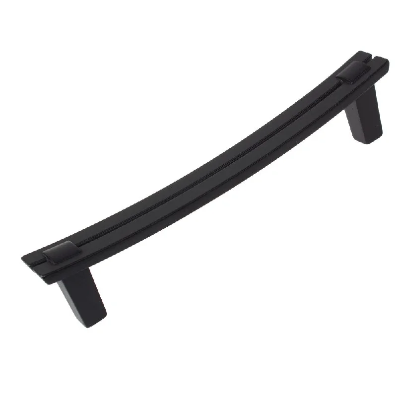 GlideRite 5-inch CC Curved Double Bar 6-inch Length Matte Black Cabinet Pulls (Pack of 10 or 25)