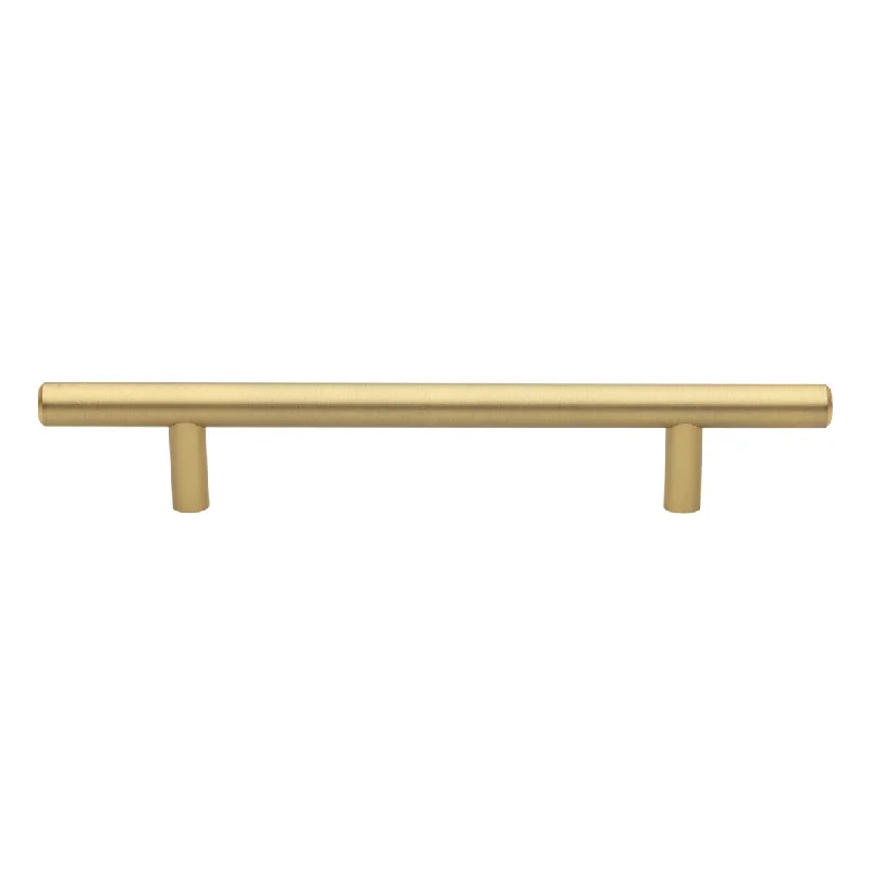 GlideRite 5-Pack 5 in. Center Satin Gold Solid Steel Cabinet Bar Pulls - Satin Gold