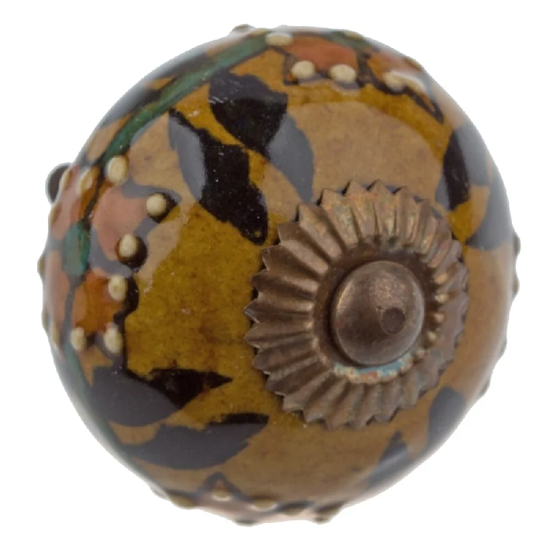 GlideRite Hand Painted 1.5-inch Ceramic Round Cabinet Furniture Knob (Pack of 10 or 25)