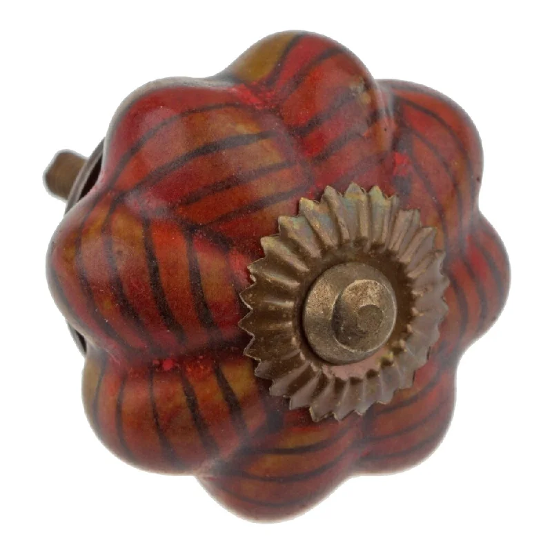 GlideRite Hand Painted 1.75-inch Ceramic Melon Red Cabinet Furniture Knob (Pack of 10 or 25)