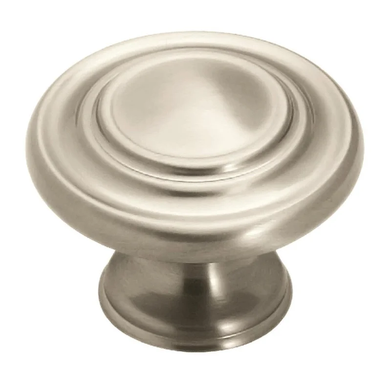 Inspirations 1-5/16 in (33 mm) Diameter Satin Nickel Cabinet Knob - 10 Pack - 1.3125