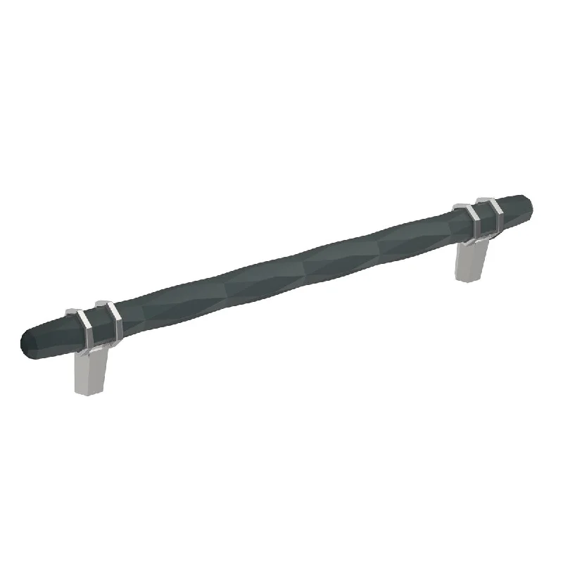 London 8 in (203 mm) Center-to-Center Black Bronze/Polished Chrome Cabinet Pull