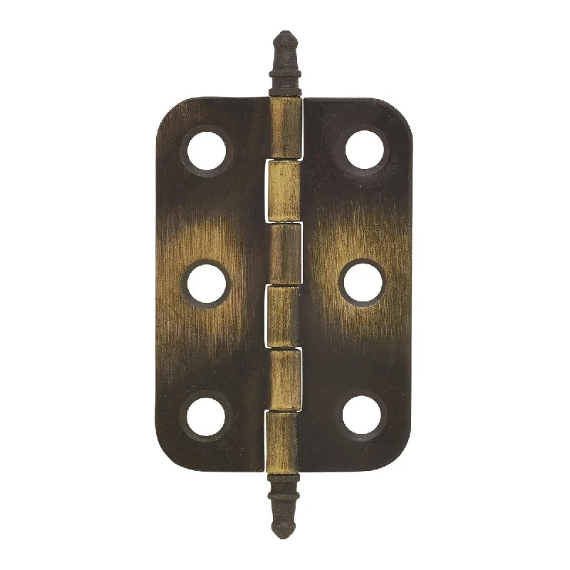 Non Self-Closing Butt Antique Brass Hinge - 1 Pair - 2.6875