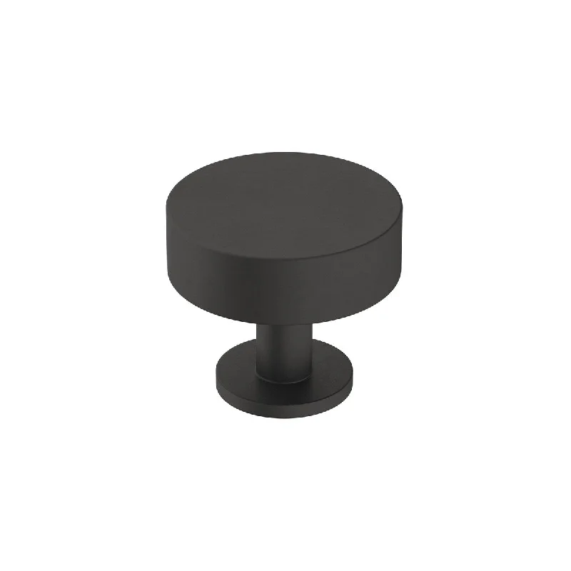 Radius 1-1/4 in (32 mm) Diameter Matte Black Cabinet Knob - 1.25