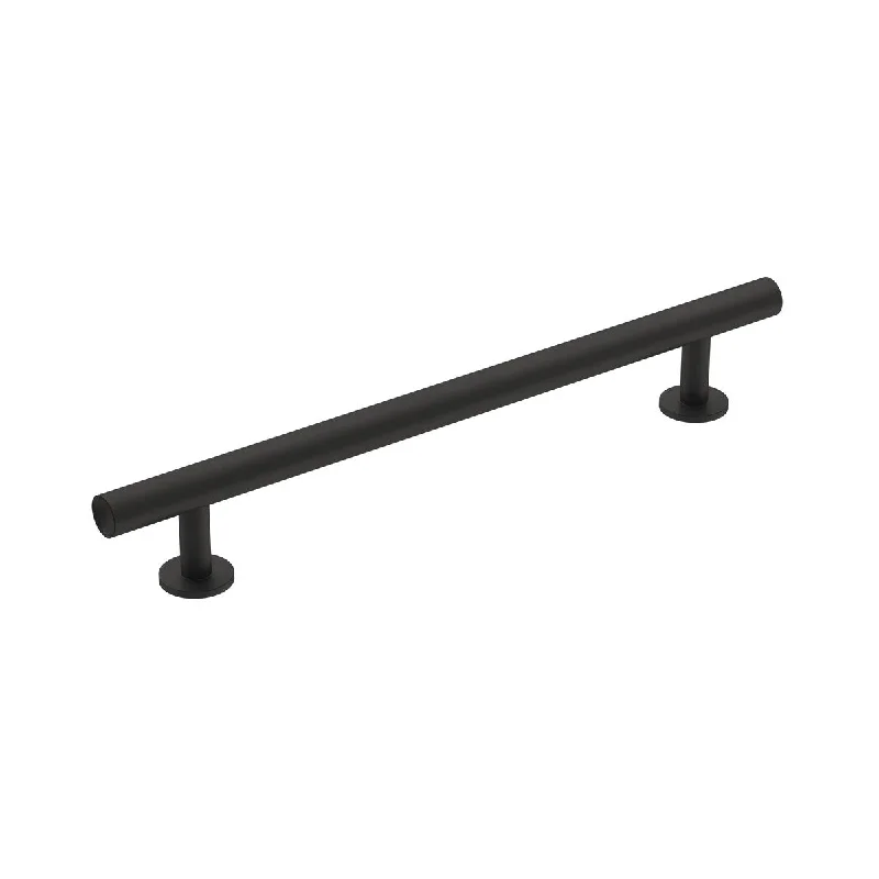 Radius 6-5/16 in (160 mm) Center-to-Center Matte Black Cabinet Pull - 6.3125