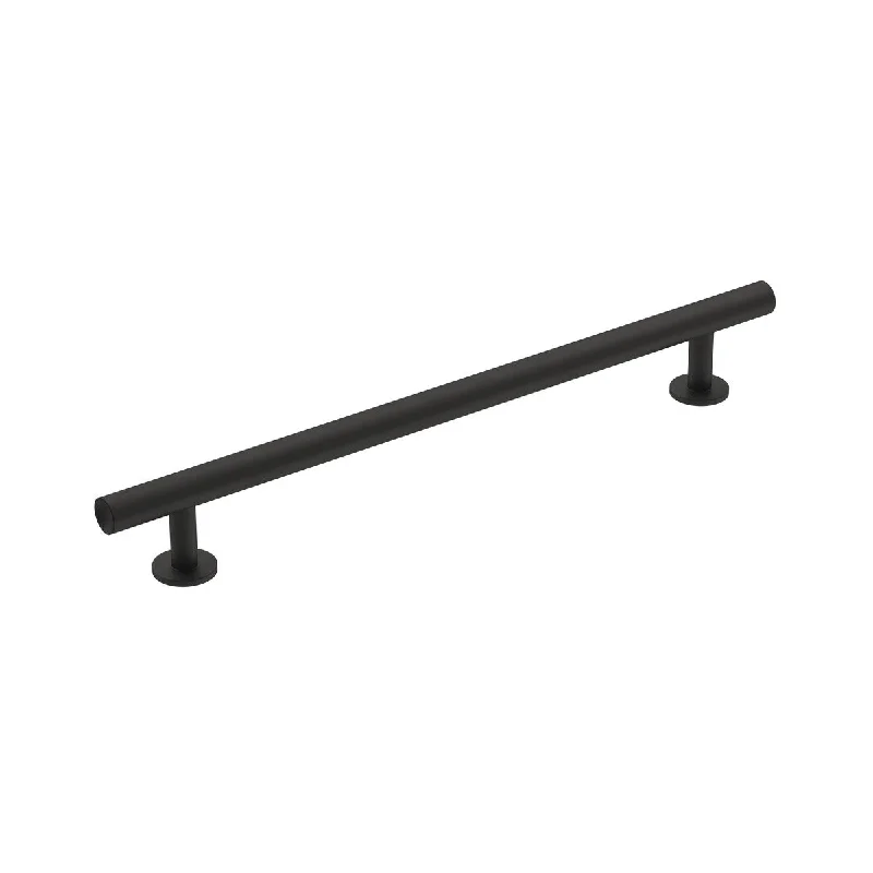 Radius 7-9/16 in (192 mm) Center-to-Center Matte Black Cabinet Pull - 7.5625