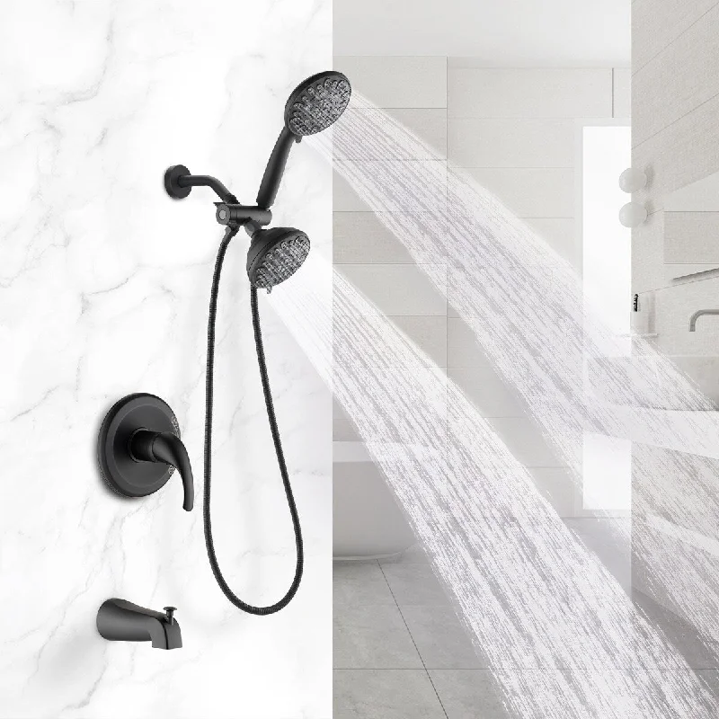 Shower System Set & Bathtub Faucet, Dual Shower Heads & Bathtub Combo High Pressure Valve