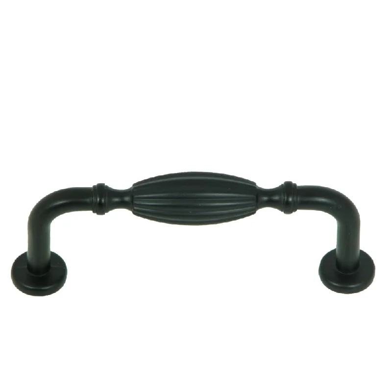 Stone Mill Hardware Matte Black Fluted Tudor Cabinet Pull (Pack of 10)