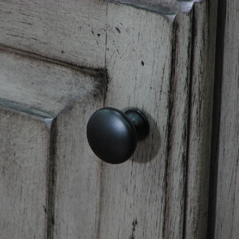 Stone Mill Matte Black Round Cabinet Knobs (Pack of 10)