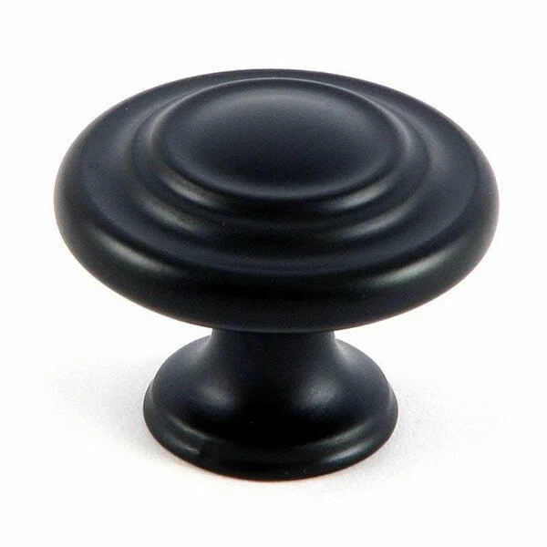 Stone Mill Matte Black Three-ring Cabinet Knob (Pack of 5)