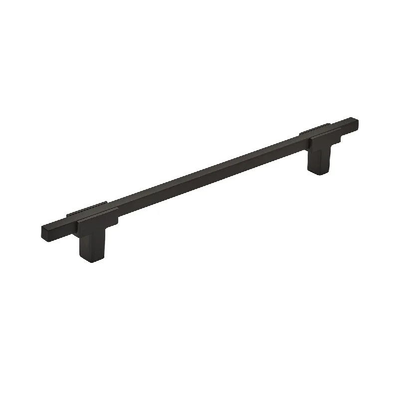 Urbanite 7-9/16 in (192 mm) Center-to-Center Matte Black/Matte Black Cabinet Pull - 7.5625