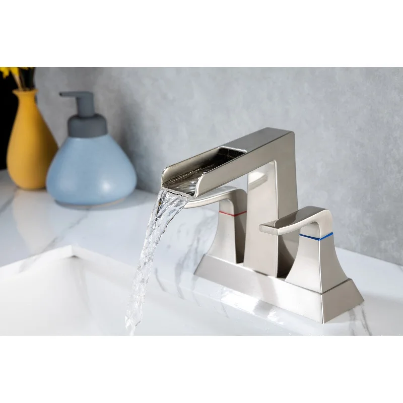 VANITYFAIR 2-Handle Lavatory Faucet Brushed Nickel Bathroom Sink Faucet