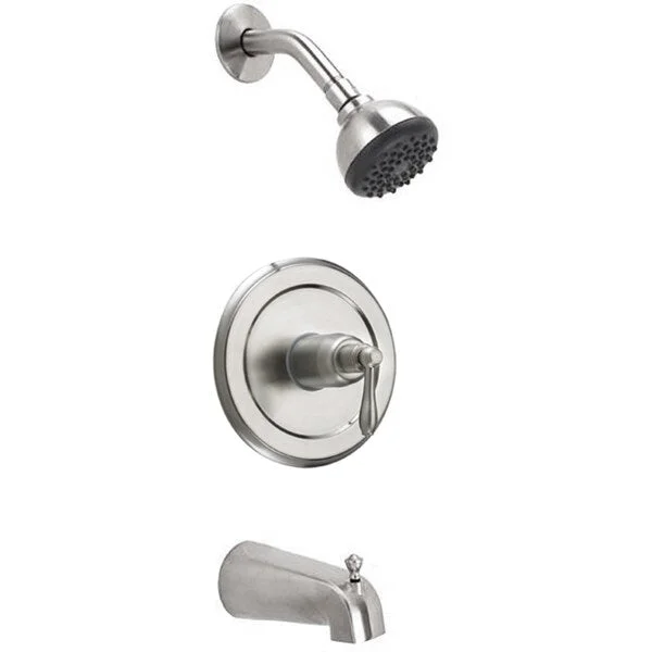 Fontaine Brushed Nickel Brass and Plastic Tub and Shower Faucet With Valve