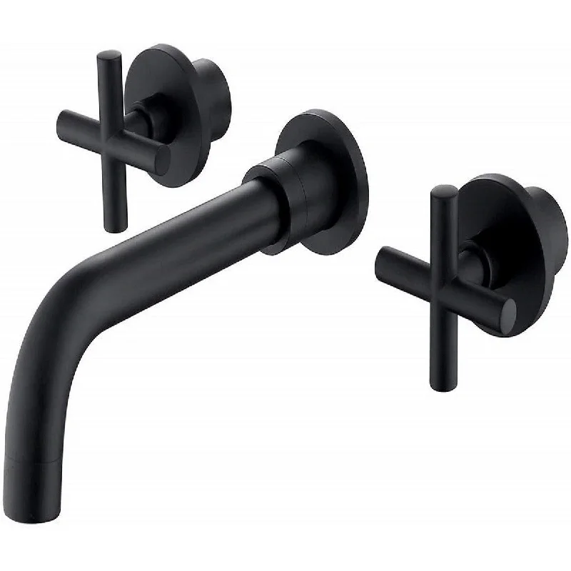 Matte Black Brass Wall Mounted Bathroom Faucet - 7'6" x 9'6"