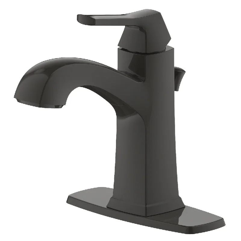 Opera Single Handle Centerset Bathroom Faucet in Matte Black