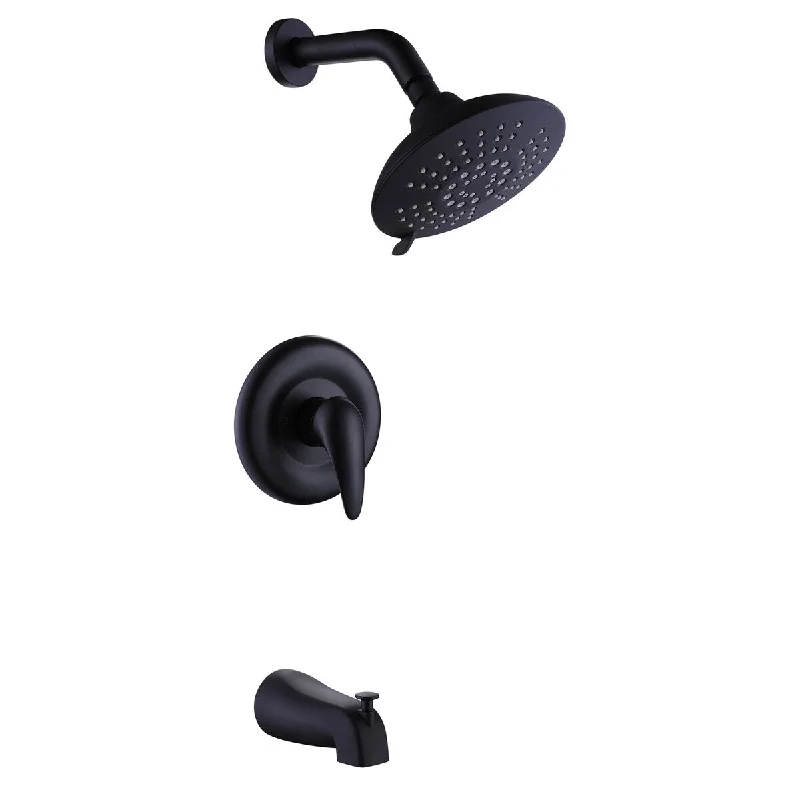 Pressure Balanced Shower Faucet with Rough-in Valve with Diverter, Matte Black