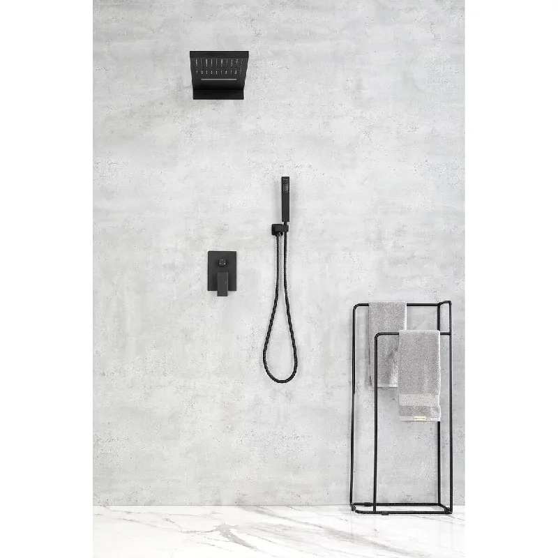 Shower System,Waterfall Rainfall Shower Head with Handheld, Shower Faucet Set for Bathroom Wall Mounted