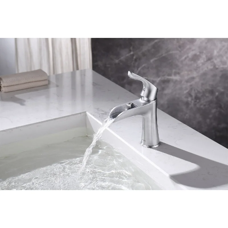 Single Handle Lavatory Faucet with Pop up Drain Brushed Chrome