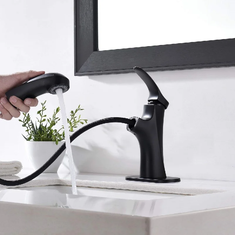 VANITYFAIR Pull Out Bathroom Faucet Single Hole Bathroom Sink Faucet