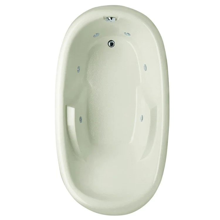 Air Tub Designer Collection Kimberly Drop-In Biscuit Oval 6 Jet Acrylic 66 x 40 x 23-1/2 Inch