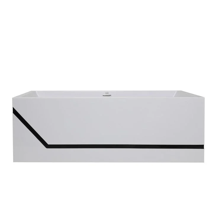 Air Tub Metro Collection Millennium Freestanding White/Black Band Rectangle Hydroluxe SS 62-1/2 x 32-1/2 x 21-3/4 Inch