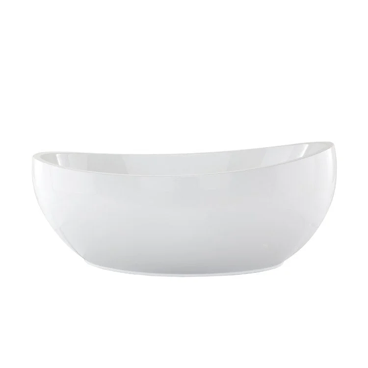 Soaking Tub Designer Collection Picasso 72 x 40 Inch Freestanding Tub Only End White Acrylic