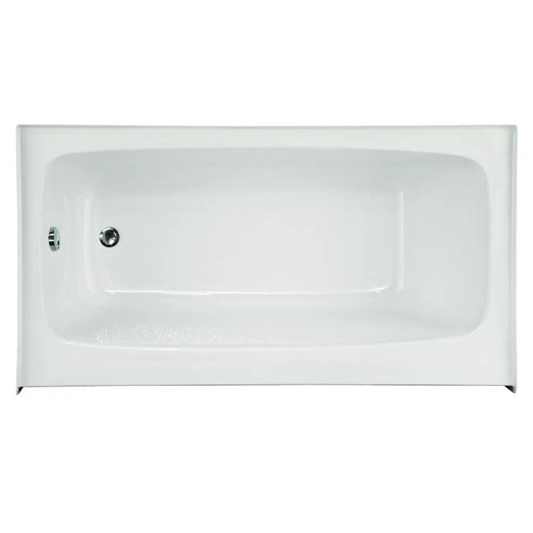 Air Tub Studio Collection Regan Skirt and Flange Left Drain White Rectangle 6 Jet Acrylic 54 x 36 x 17 Inch