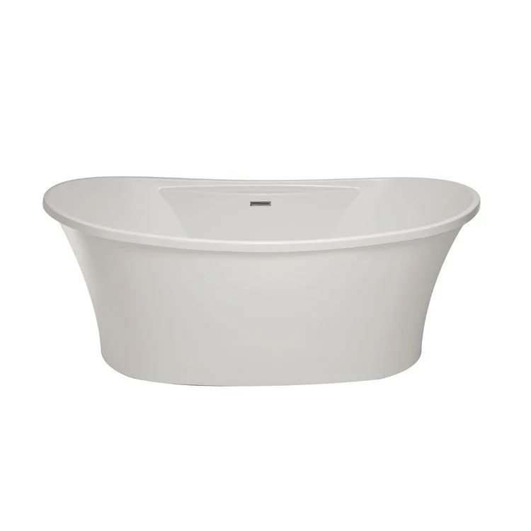 Air Tub Studio Collection Breanne Freestanding White Oval Acrylic 66 x 36 x 25-3/4 Inch