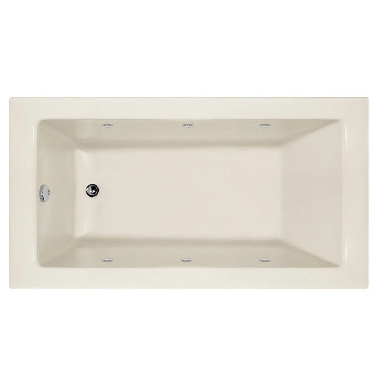 Air Tub Designer Collection Sydney Alcove Left Drain Biscuit Rectangle 6 Jet Acrylic 60 x 30 x 20 Inch